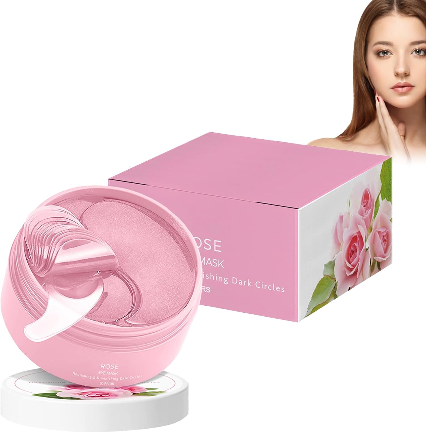 Lyaqbe Under Eye Patches,Eye Bag Patches,Pink Rose Eye Mask 60 PCS,Fade Fine Lines at the Corners of the Eyes,Hydrate, Moisturize and Firm the Skin 1 Lyaqbe Under Eye Patches,Eye Bag Patches,Pink Rose Eye Mask 60 PCS,Fade Fine Lines at the Corners of the Eyes,Hydrate, Moisturize and Firm the Skin