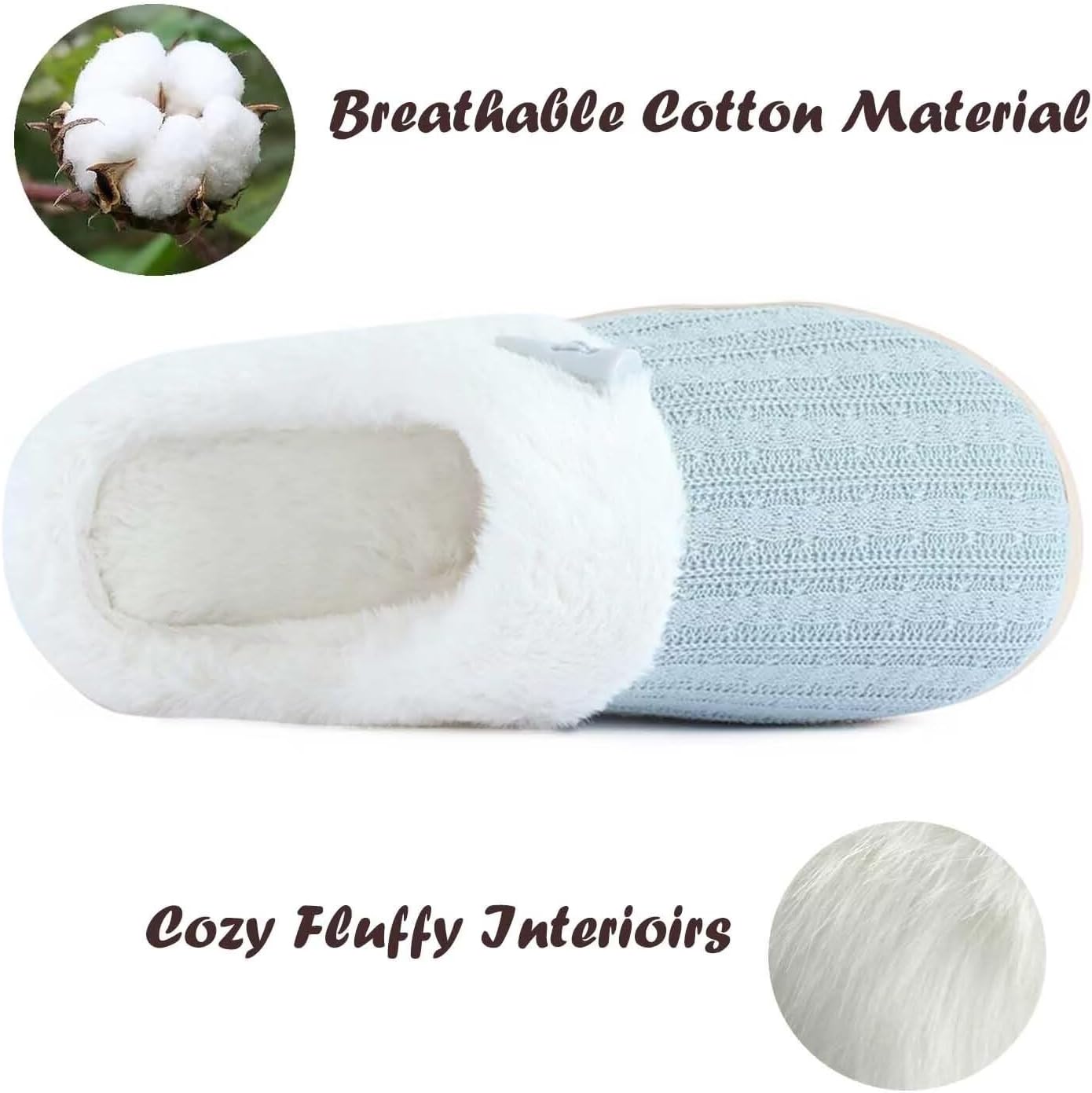 NineCiFun Women's Slip on Fuzzy Slippers Memory Foam House Slippers Outdoor Indoor Warm Plush Bedroom Shoes Scuff with Fur Lining 3 NineCiFun Women's Slip on Fuzzy Slippers Memory Foam House Slippers Outdoor Indoor Warm Plush Bedroom Shoes Scuff with Fur Lining - الصورة 3