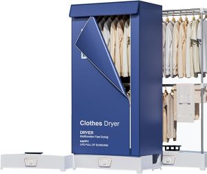 1000W Portable Electric Clothes Dryer, Apartment, Dormitory can be used, 430L, 2 Layer Large Capacity, with Drying Bag, RV-Quick Mini Clothes Dryer, suitable for light clothes, underwear