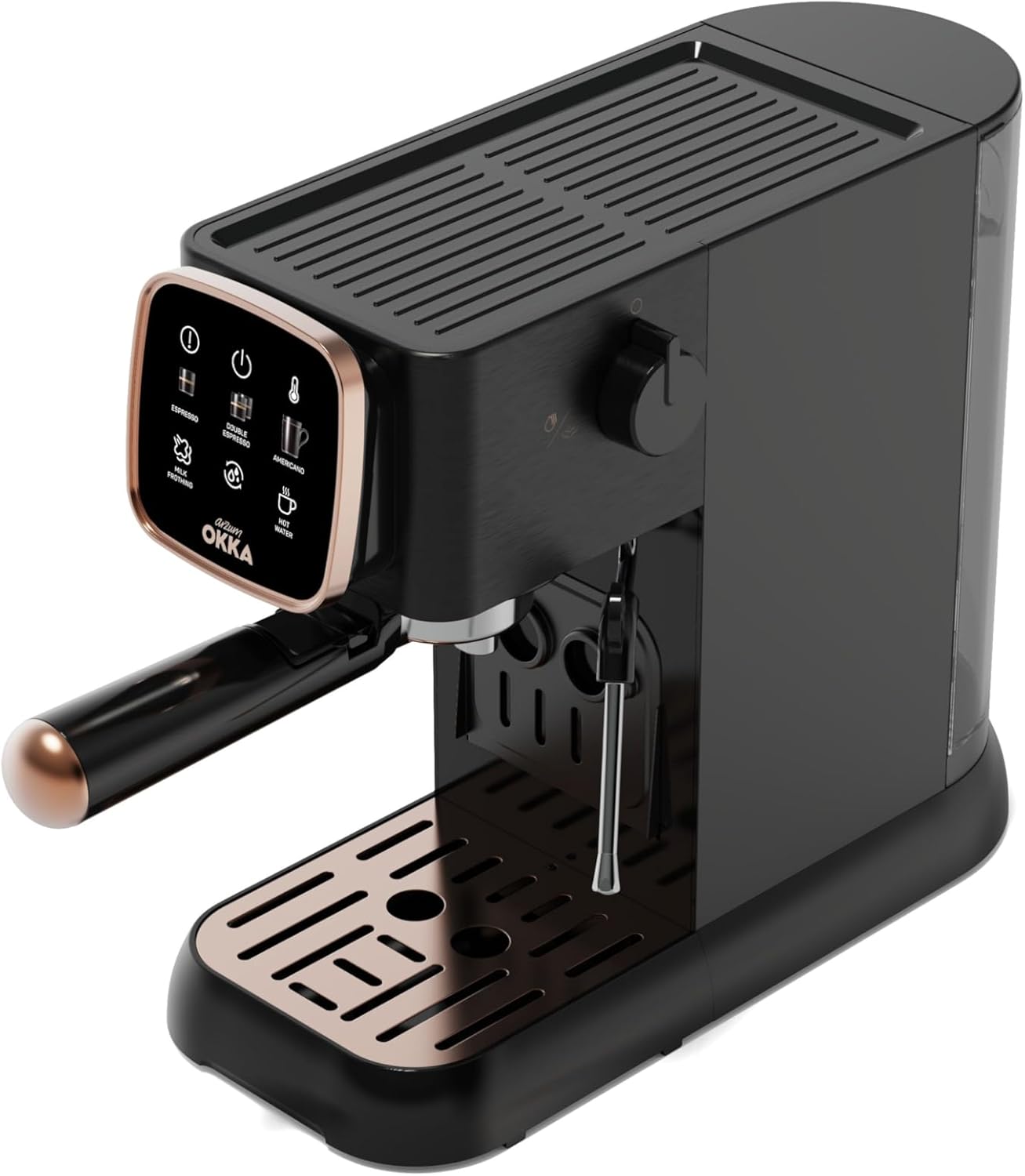 ARZUM OKKA OK0034 Semi Auto Espresso Machine – (With steam nozzle) Black-copper 4 ARZUM OKKA OK0034 Semi Auto Espresso Machine – (With steam nozzle) Black-copper - الصورة 4