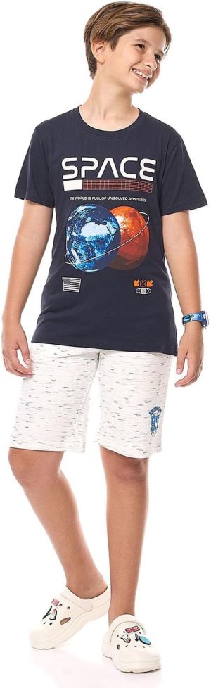 R&B Boys 325-1088TB160-1 Printed T-Shirt with Crew Neck and Short Sleeves