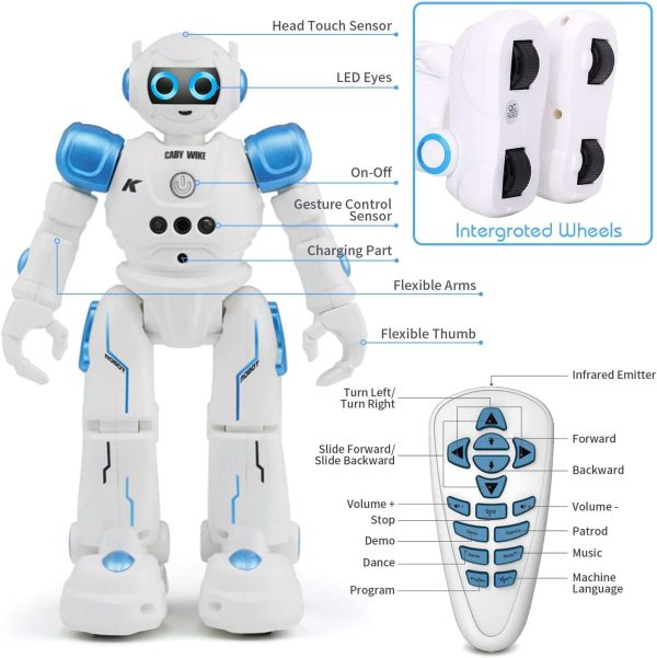 ⁦Arabest RC Robot for Kids - Rechargeable Intelligent Programmable Robot With Infrared Controller, Remote Control, Gesture Sensing, Interactive Walking, Singing and Dancing⁩ - الصورة ⁦6⁩