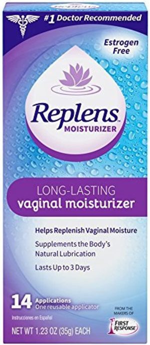 Replens Long Lasting l Feminine Moisturizer - 14 Applications and One reusable applicator 1.23 OZ ea