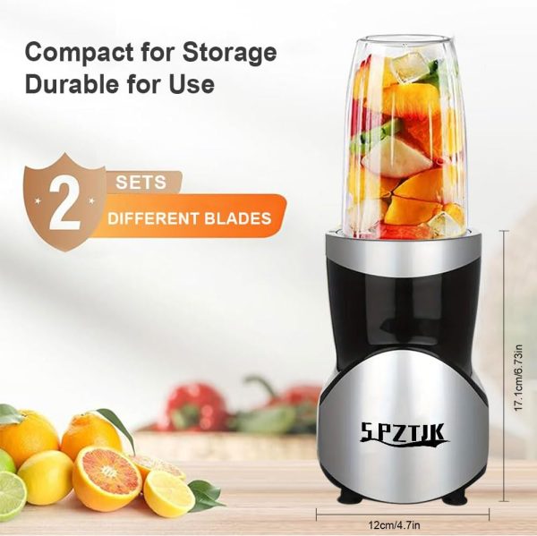 ⁦4 Cup Multi-Function High Speed Blender, 15-Piece 4-in-1 Portable Blender and Grinder Combo for Kitchen, Personal Blender,Smoothies Maker with 4 BPA-Free Cup,Baby food maker, kitchen mixer⁩ - الصورة ⁦7⁩