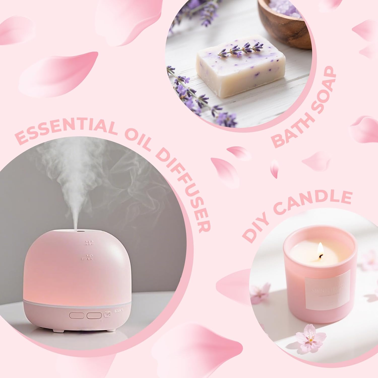 Floral Essential Oils Set - Pure Natural Fragrance Oils Blends for Diffuser - Lavender, Rose, Jasmine, Cherry Blossom, Gardenia, Chamomile, Candle & Soap Making | Aromatherapy Oils for Home, 6x10ml 6 Floral Essential Oils Set - Pure Natural Fragrance Oils Blends for Diffuser - Lavender, Rose, Jasmine, Cherry Blossom, Gardenia, Chamomile, Candle & Soap Making | Aromatherapy Oils for Home, 6x10ml - الصورة 6