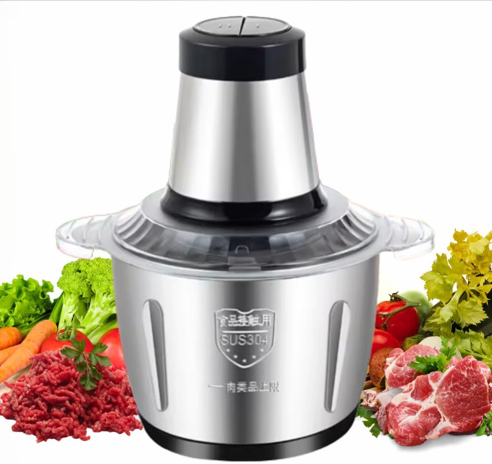 AlsayedP 2L Electric Meat Grinder Stainless Steel Electric Meat Chopper Powerful 300W Food Processor Designed For Meat, Vegetables, Fruits, and Nut (2L), AP-011 1 AlsayedP 2L Electric Meat Grinder Stainless Steel Electric Meat Chopper Powerful 300W Food Processor Designed For Meat, Vegetables, Fruits, and Nut (2L), AP-011