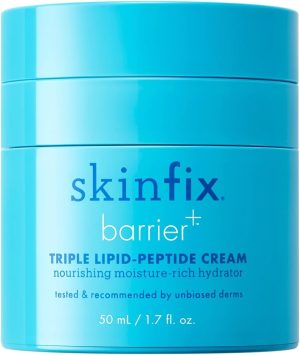Skinfix Barrier+ Triple Lipid-Peptide Cream: Enriched with Lipids, Peptides, Hyaluronic Acid, and Shea Butter for Brightening, Firming, and Plumping, 1.7 oz
