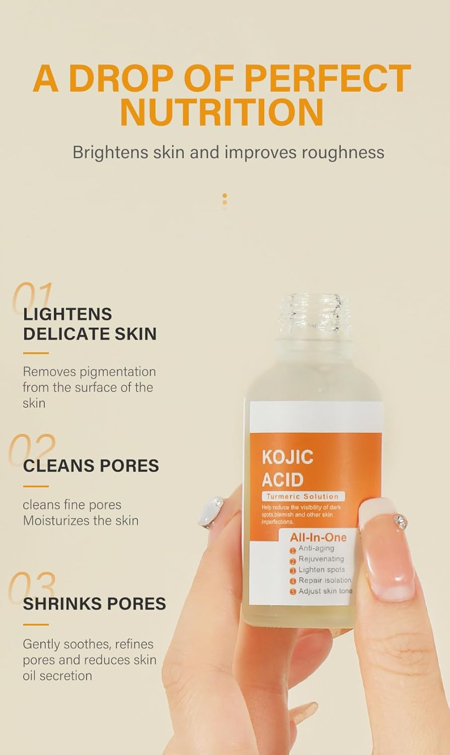 Kojic Acid Turmeric Oil, Turmeric Serum, Kojic Acid Face Serum, Moisturzing Serums,Helps Balance Skin,Smooth skin 7 Kojic Acid Turmeric Oil, Turmeric Serum, Kojic Acid Face Serum, Moisturzing Serums,Helps Balance Skin,Smooth skin - الصورة 7