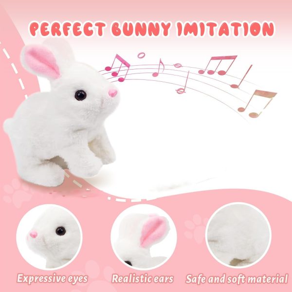 ⁦Paporich 2025 New Realistic Bunny Toy, Interactive Jumping and Twitching Bunny with Shaking Ears, Lifelike Rabbit Toy for Kids⁩ - الصورة ⁦2⁩