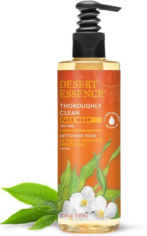 Desert Essence Thoroughly Clean Face Wash - Sea Kelp - 8.5 Fl Oz - Nourishes Skin For Healthy Radiant Glow - Antioxidant Protection - Tea Tree Oil - 100% Natural Ingredients - Natural