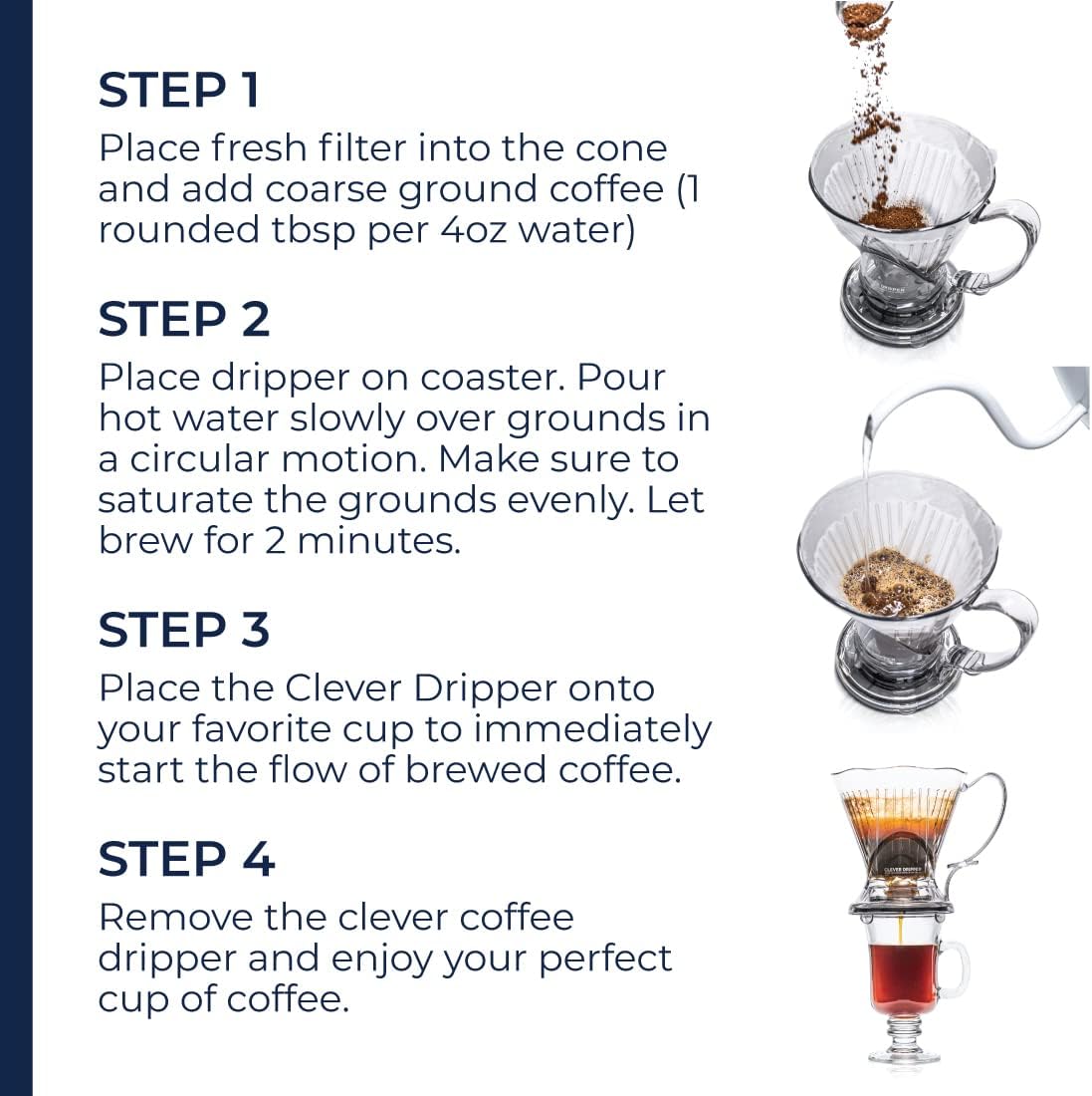 Clever Coffee Dripper, Pour Over Coffee Maker with Filters Included, 18 oz (Cloud) 7 Clever Coffee Dripper, Pour Over Coffee Maker with Filters Included, 18 oz (Cloud) - الصورة 7