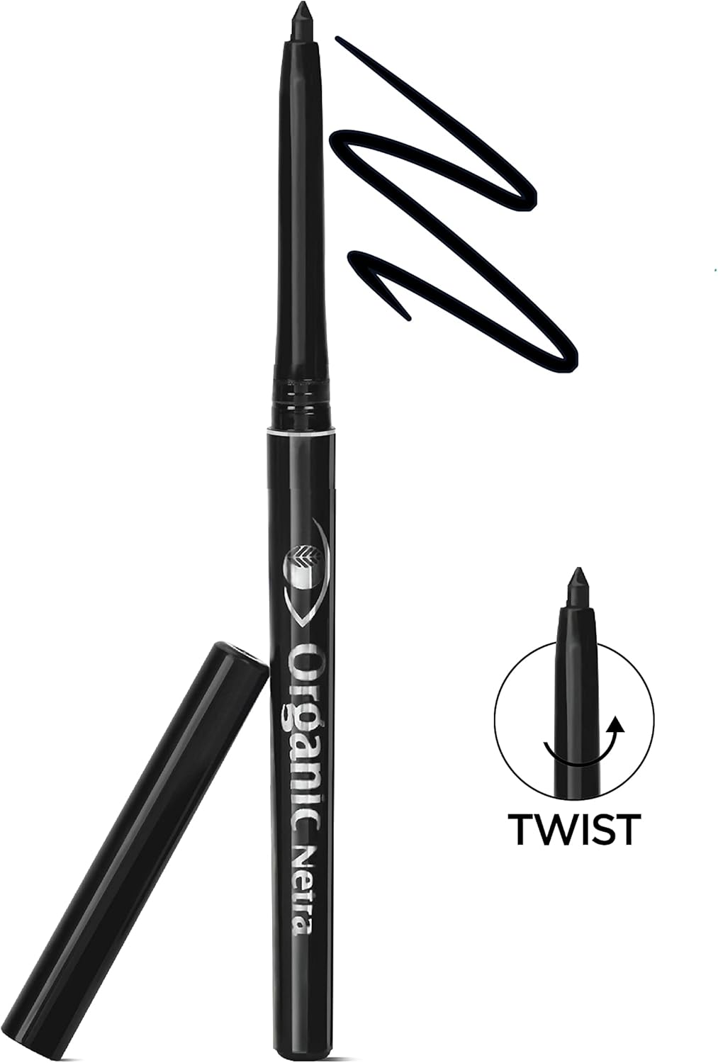 Organic Netra Pure Black Pencil Kajal Waterproof, Smudgeproof and Long Lasting Upto 12Hrs Enriched With All Natural Ingredients, Intense Colour, Matte Finish 2 Organic Netra Pure Black Pencil Kajal Waterproof, Smudgeproof and Long Lasting Upto 12Hrs Enriched With All Natural Ingredients, Intense Colour, Matte Finish - الصورة 2