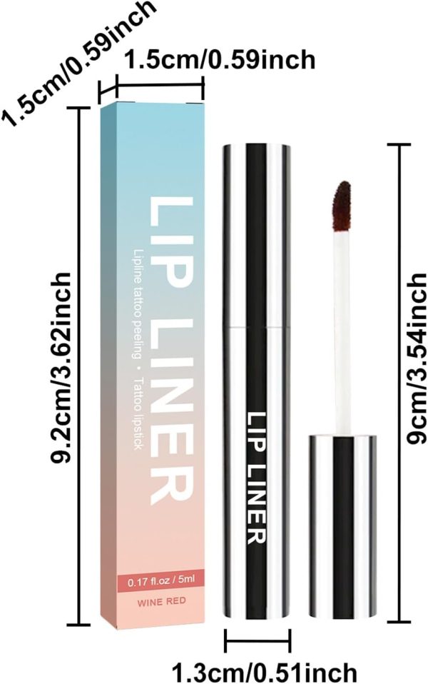 ⁦3Pcs Peel Off Lip Liner Stain,Matte Tattoo Peel Off Lip Liner,Long Lasting Waterproof Liquid Lip Liner & Stain⁩ - الصورة ⁦7⁩