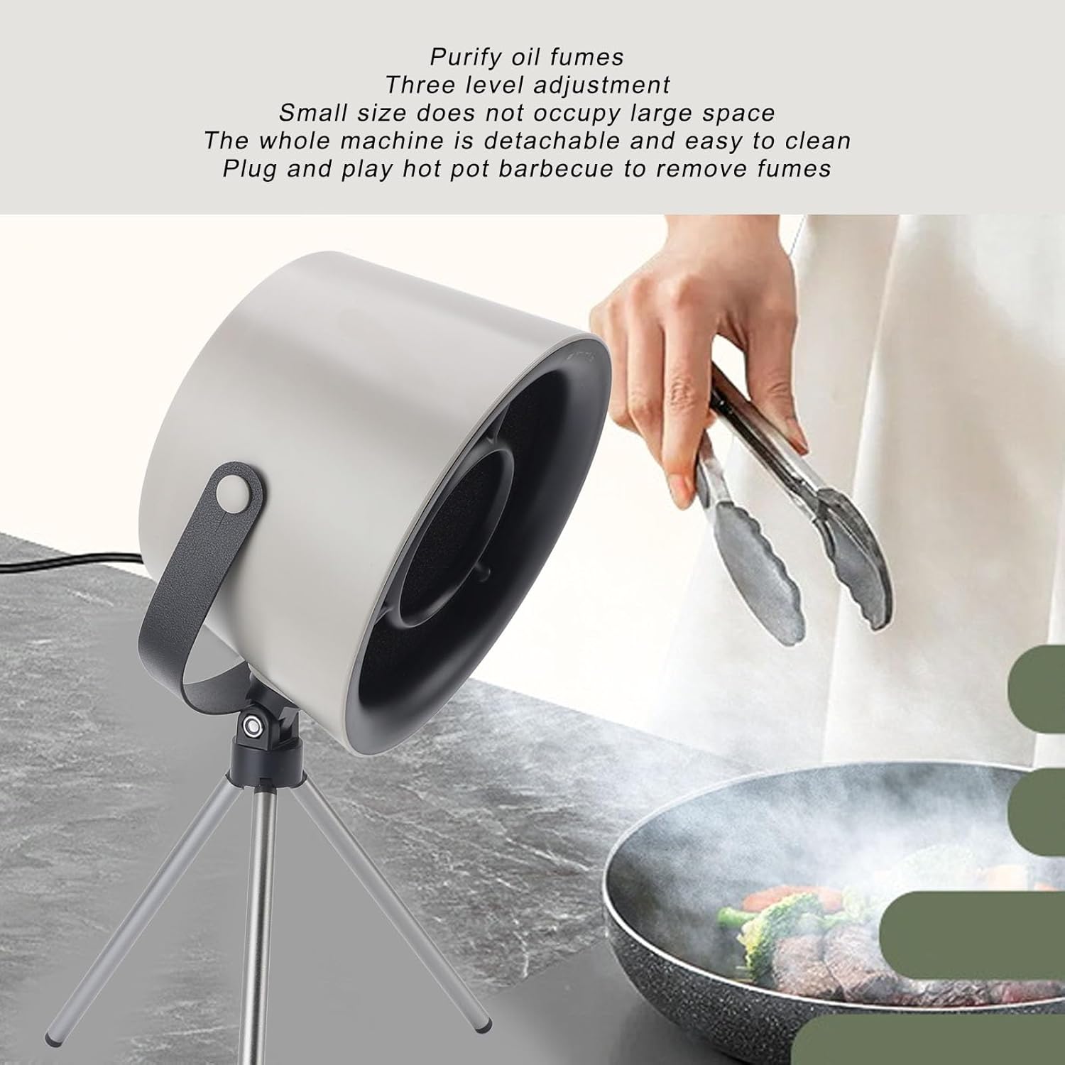 جياوو شفاطات سطح المكتب، شفاط محمول مع 3 سرعات للرياح، مروحة عادم مطبخ قابلة للفصل، شفاط محمول للطبخ والشواء الداخلي والوعاء الساخن ومطبخ ار في 2 جياوو شفاطات سطح المكتب، شفاط محمول مع 3 سرعات للرياح، مروحة عادم مطبخ قابلة للفصل، شفاط محمول للطبخ والشواء الداخلي والوعاء الساخن ومطبخ ار في - الصورة 2