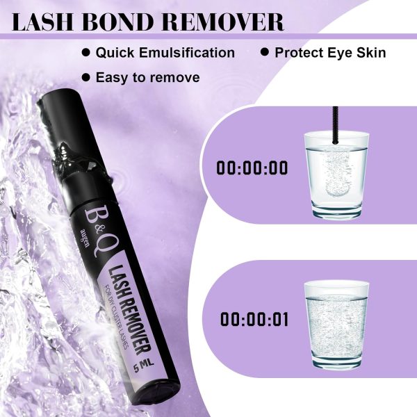 ⁦B&Q Individual Cluster Lashes Kit 280PCS D Curl 40D 9-16mm Mixed Length DIY Eyelash Extensions with Bond & Seal Lash Glue Remover Applicators​⁩ - الصورة ⁦5⁩