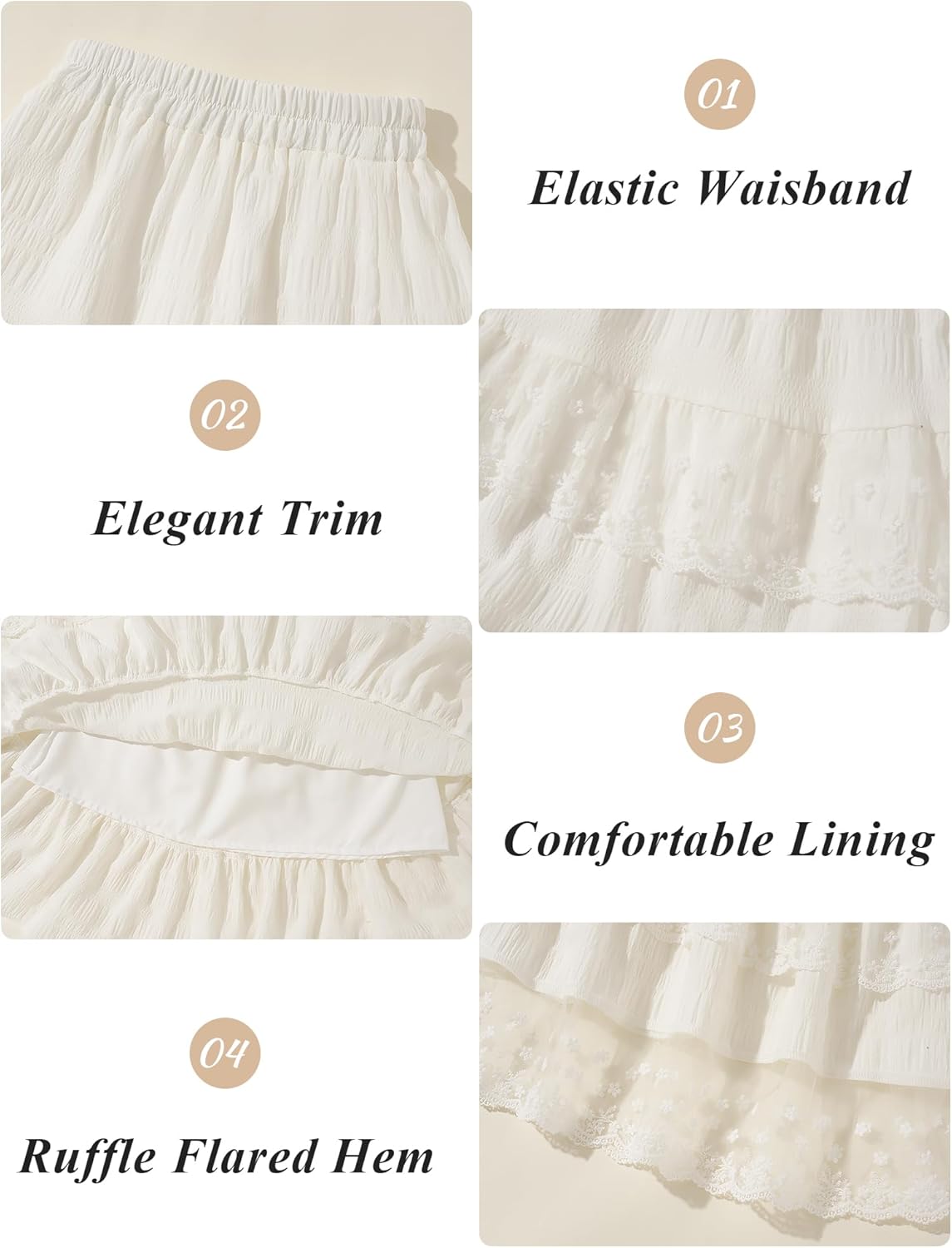 SEAUR Girls Maxi Skirt with Ruffle Tier Casual Kids Skirt with Pocket A-Line Elastic Waist Cotton Blend School Daily Casual Party Summer Wear 3-12 Years 5 SEAUR Girls Maxi Skirt with Ruffle Tier Casual Kids Skirt with Pocket A-Line Elastic Waist Cotton Blend School Daily Casual Party Summer Wear 3-12 Years - الصورة 5