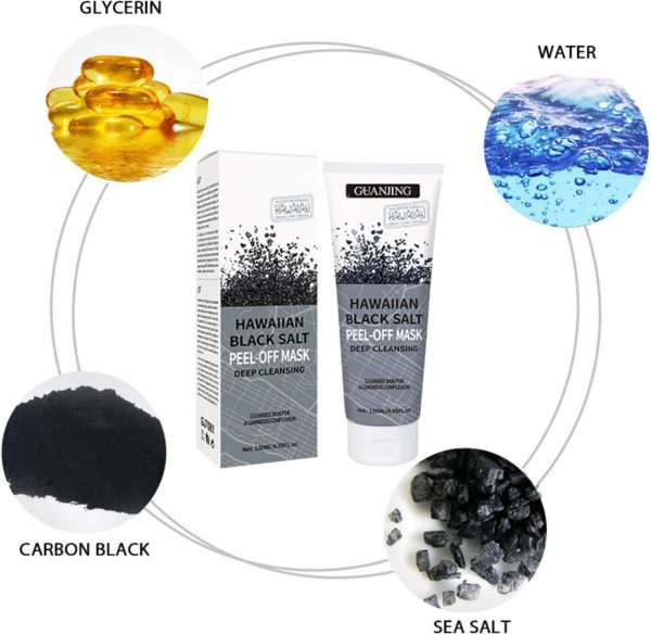 ⁦NOVOLAN Black Salt Facial Mask Deep Cleansing Peel-Off Mask 120ml, Detoxifies & Purifies, Clears Clogged Pores, Exfoliates Dead Skin Cells, Reduces Excess Oil, Enhances Absorption of Skincare Products⁩ - الصورة ⁦7⁩
