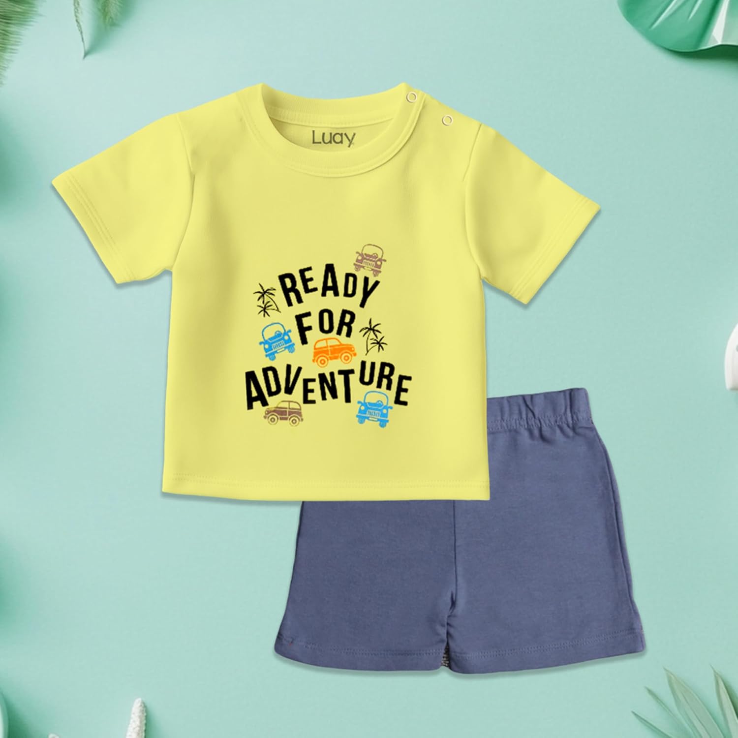 LUAY 100% Organic Cotton Baby Boy & Girls Clothing Set Short Sleeve Kids Clothes Boys & Girls Toddler Short Set Cute Animal Print Combo Pack Of 2 Top and Shorts Outfit For New born 4 LUAY 100% Organic Cotton Baby Boy & Girls Clothing Set Short Sleeve Kids Clothes Boys & Girls Toddler Short Set Cute Animal Print Combo Pack Of 2 Top and Shorts Outfit For New born - الصورة 4