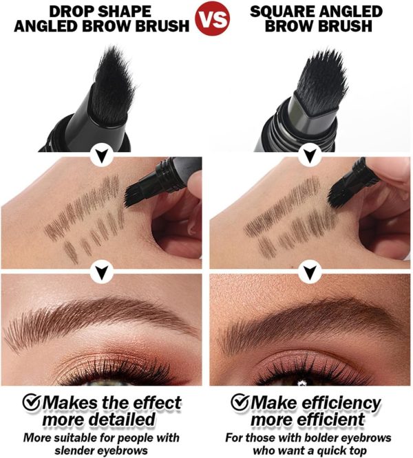 ⁦ALMEKAQUZ Brow Angled Brush & Dip Liquid Eyebrow Gel, Brow Lamination & Powder Pen, Eyebrow Hair Stroke Brush, Wild Eyebrow Pencil Waterproof Long Lasting Quick Drying (Taupe)⁩ - الصورة ⁦5⁩
