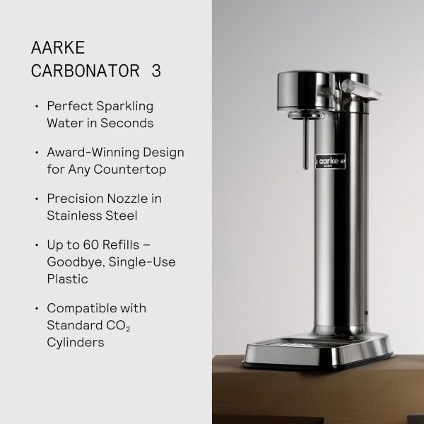 ⁦Aarke - Carbonator Iii Premium Carbonator/Sparkling & Seltzer Water Maker With Pet Bottle (Stainless Steel), Connectme Electronics Trading, silver, AAC3-Steel⁩ - الصورة ⁦6⁩