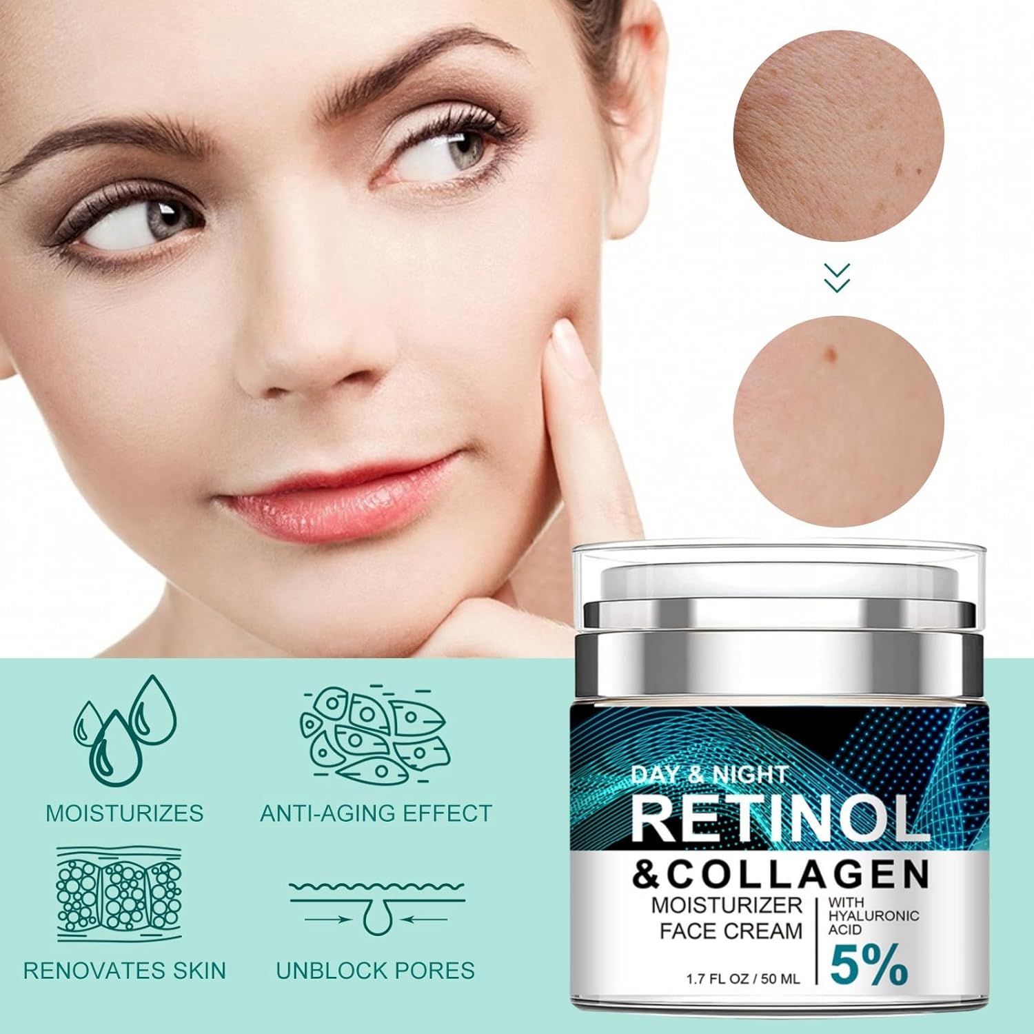 كريم للوجه من بوسيش مرطب ومقلل للتجاعيد والخطوط الدقيقة، مناسب لجميع أنواع البشرة، 50 مل 7 كريم للوجه من بوسيش مرطب ومقلل للتجاعيد والخطوط الدقيقة، مناسب لجميع أنواع البشرة، 50 مل - الصورة 7