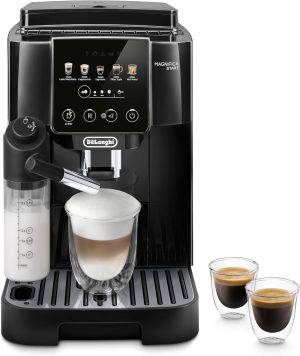 De'Longhi Magnifica Start ECAM220.91.B Fully Automatic Coffee Machine with LatteCrema Milk System for Automatic Cappuccino, 5 Direct Dial Buttons, Soft Touch Control Panel, x2 Function, Black