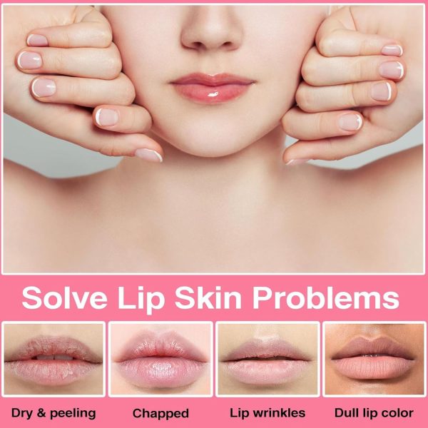 ⁦ALMEKAQUZ 30Pcs Moisturizing Collagen Crystal Lip Mask, Lip Care Gel Pads for Dry Lips, Lip Patches, Fade Lip Color, Remove Chapped Skin, Hydrating Your Lips (Pink)⁩ - الصورة ⁦6⁩