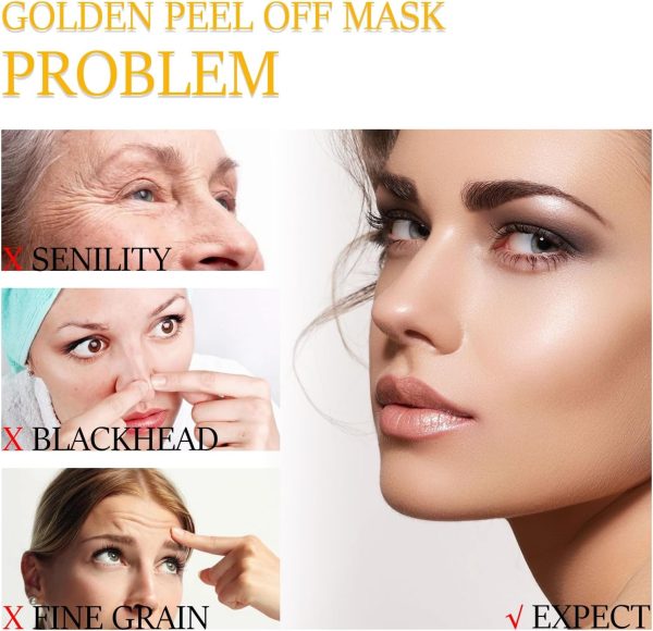 ⁦POSICHE Golden Peel Off Mask 80g, Blackhead and Whitehead Deep Cleansing Power, Skin Firming and Rejuvenation, Smooth and Silky Texture, Skin Detoxification, Anti-Aging, Spa-like Skincare Experience⁩ - الصورة ⁦2⁩
