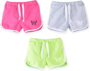 KYDA KIDS® Girls Cotton Plain Regular Fit Shorts (Pack of 3)
