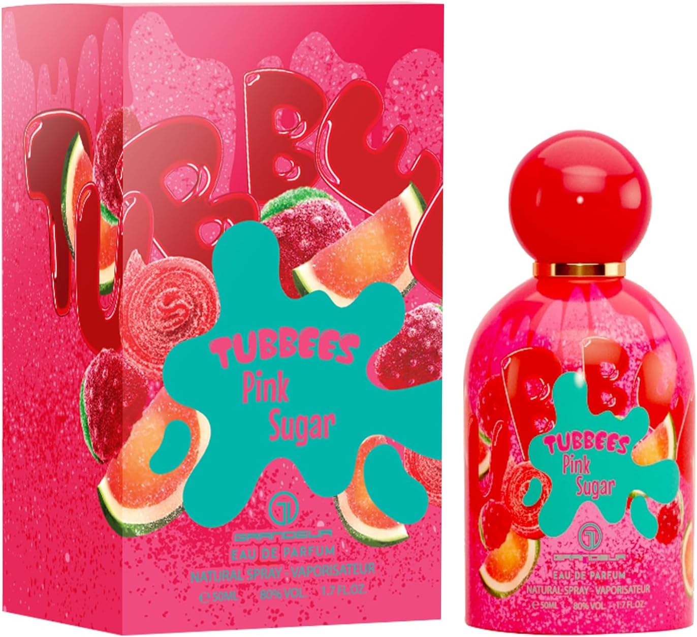 Grandeur Tubbees Perfume 50ML - PINK SUGAR | Unisex Gourmand-Inspired Fragrance | Fun & Playful Scent 1 Grandeur Tubbees Perfume 50ML - PINK SUGAR | Unisex Gourmand-Inspired Fragrance | Fun & Playful Scent