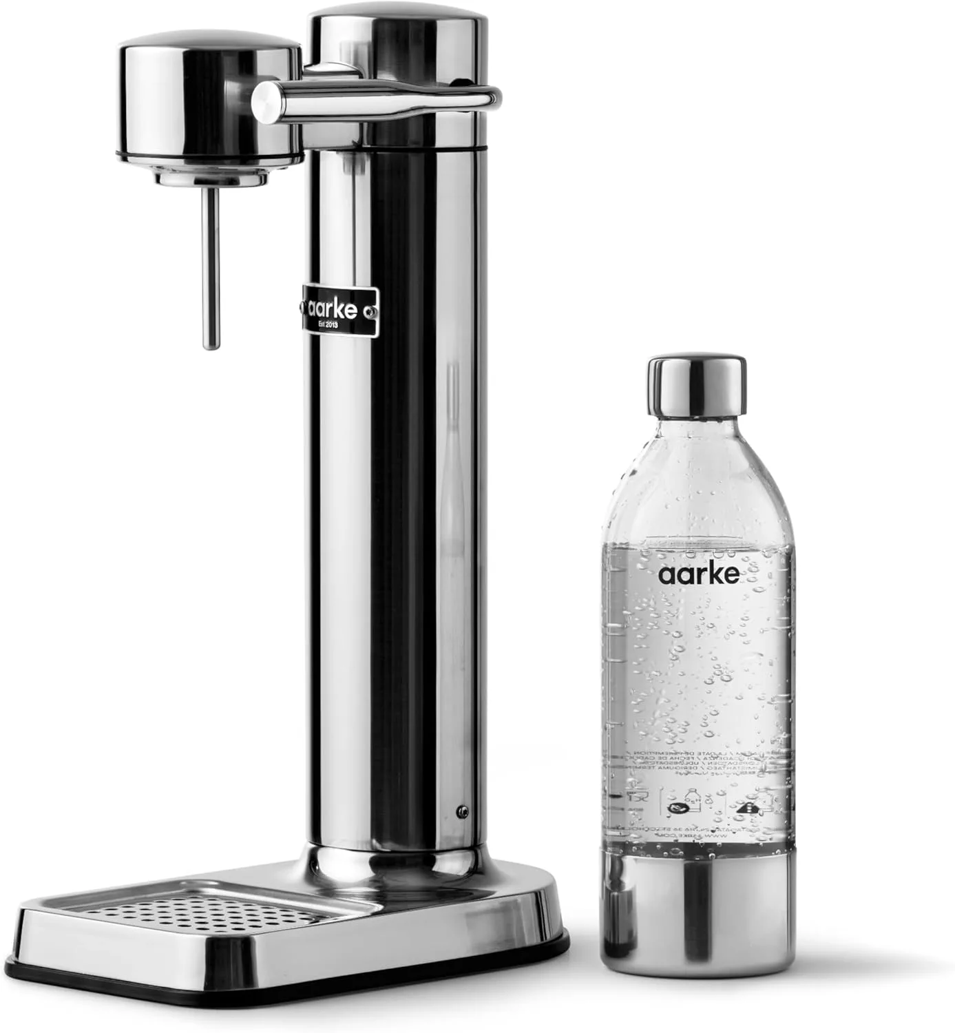 Aarke - Carbonator Iii Premium Carbonator/Sparkling & Seltzer Water Maker With Pet Bottle (Stainless Steel), Connectme Electronics Trading, silver, AAC3-Steel