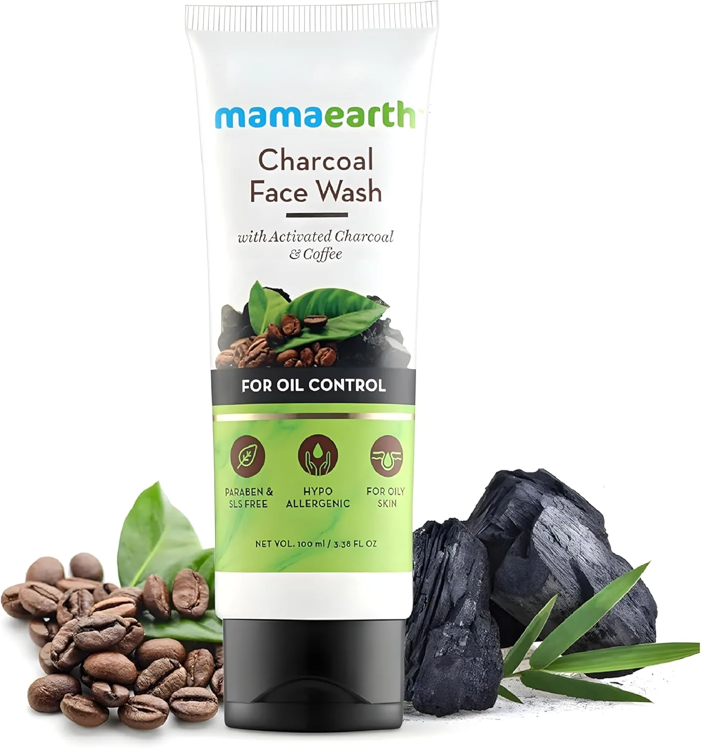 MAMAEARTH Charcoal Face Wash With Activated Charcoal & Coffee For Oil Control, 100 ml