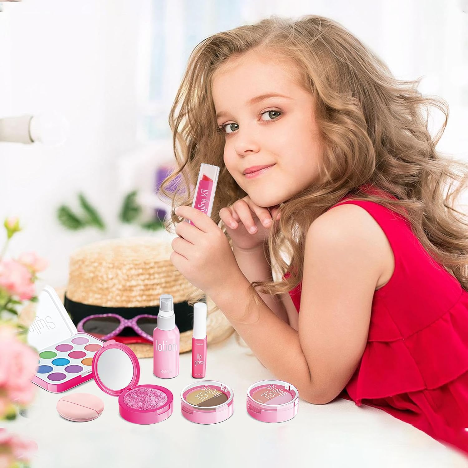 مجموعة مكياج للأطفال، مجموعة مستحضرات تجميل آمنة وقابلة للغسل للبنات الصغيرات، ألعاب مكياج للعب التظاهري، مجموعة مكياج للبنات بعمر 4-10 سنوات من بوم (ليست مكياج حقيقي) 3 مجموعة مكياج للأطفال، مجموعة مستحضرات تجميل آمنة وقابلة للغسل للبنات الصغيرات، ألعاب مكياج للعب التظاهري، مجموعة مكياج للبنات بعمر 4-10 سنوات من بوم (ليست مكياج حقيقي) - الصورة 3