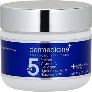 5 in 1 Retinol, Vitamin C, Collagen, Hyaluronic Acid and Niacinamide | Potent Face Cream which May Help Improve Appearance of Fine Lines and Wrinkles and Reduce Appearance of Dark Spots | 2 oz / 60ml