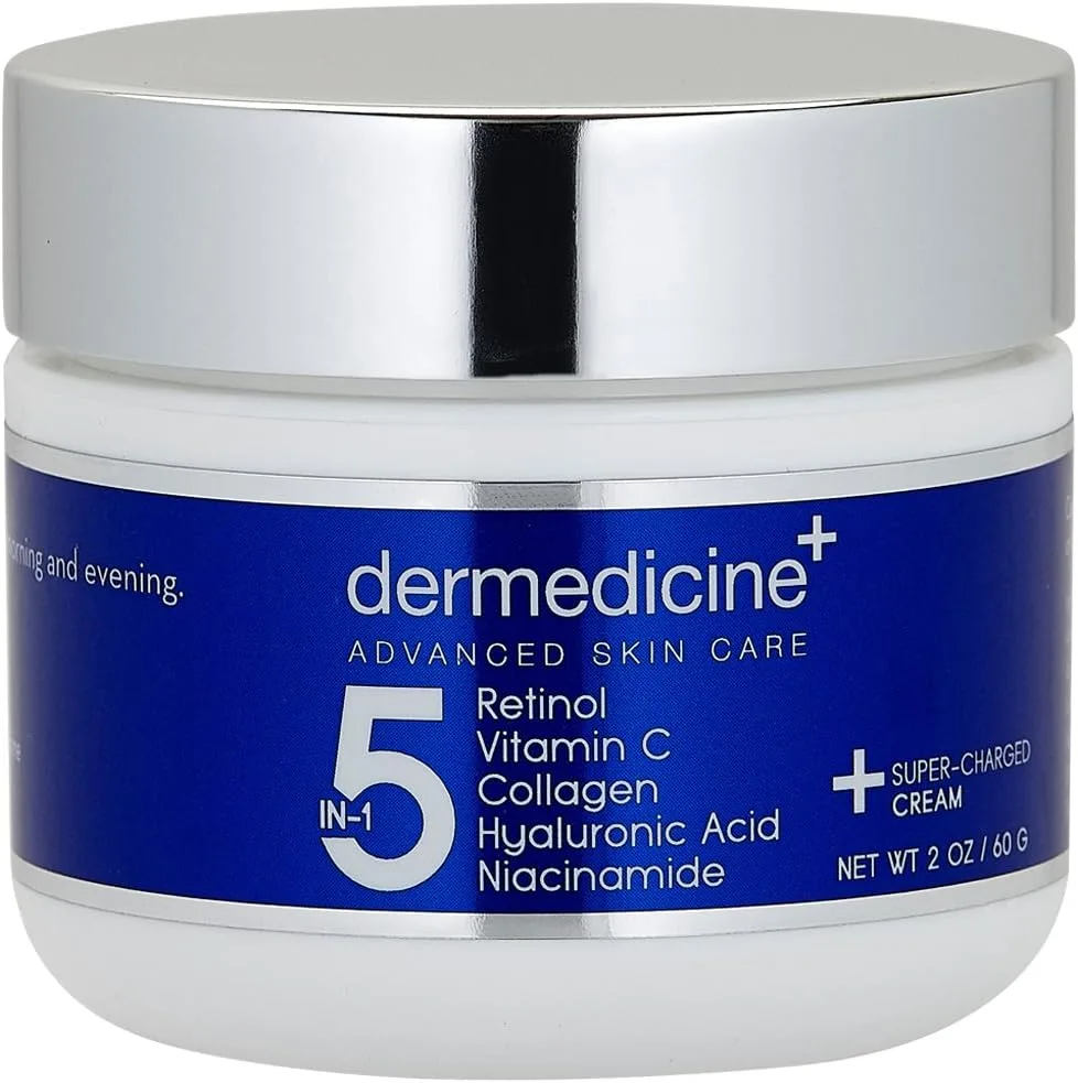 5 in 1 Retinol, Vitamin C, Collagen, Hyaluronic Acid and Niacinamide | Potent Face Cream which May Help Improve Appearance of Fine Lines and Wrinkles and Reduce Appearance of Dark Spots | 2 oz / 60ml