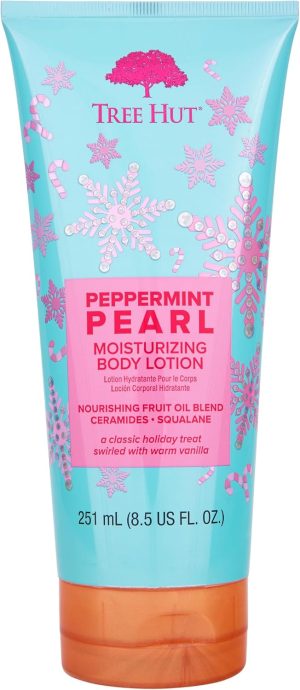 Tree Hut Peppermint Pearl Body Lotion | Limited Edition Holiday | Ceramide and Squalene Formula Helps Protect Skin | Long-lasting Hydration Leaves Skin Feeling Soft & Moisturized | 8.5 fl oz.