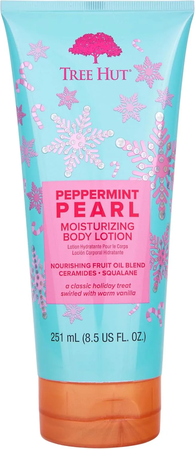 Tree Hut Peppermint Pearl Body Lotion | Limited Edition Holiday | Ceramide and Squalene Formula Helps Protect Skin | Long-lasting Hydration Leaves Skin Feeling Soft & Moisturized | 8.5 fl oz.