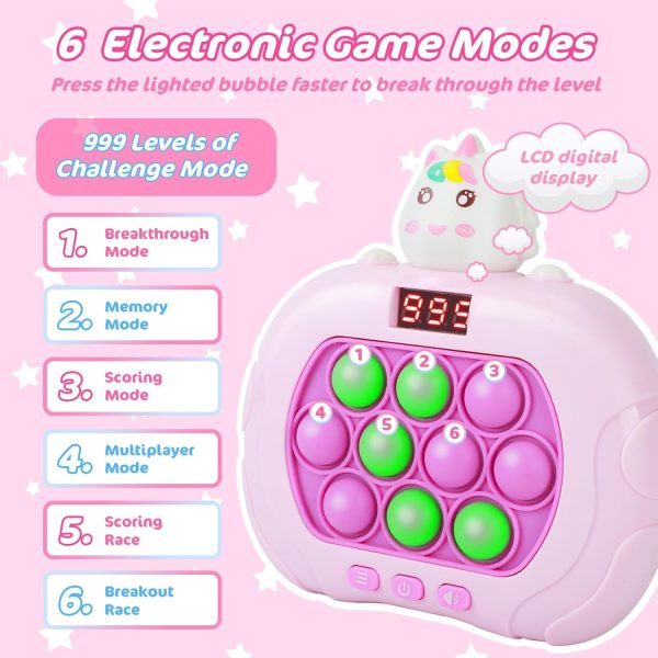 ⁦Fast Push Pop Bubble Game, Handheld Game Quick Push Sensory Toys Puzzle Game, Fidget Game for Kids and Adults, Light-Up Pop Game, Fun Party Favors and Birthday Gift for Boys and Girls⁩ - الصورة ⁦6⁩