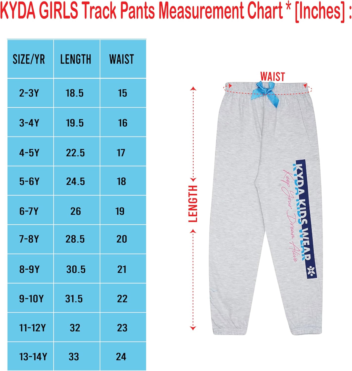 KYDA KIDS Girls GP3A Trackpants 7 KYDA KIDS Girls GP3A Trackpants - الصورة 7