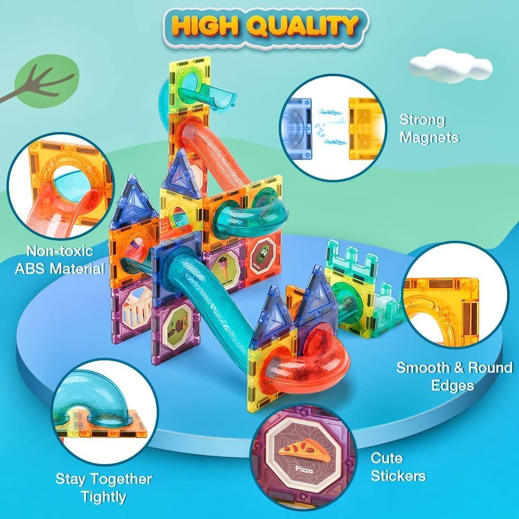 VINNYSEN Magnetic Tiles, 105PCS Magnetic Building Blocks, 3D Magnet Tiles, Magnetic Tiles for Toddlers Kids Ages 3-6, STEM Building & Learning Educational Magnet Toys 3 VINNYSEN Magnetic Tiles, 105PCS Magnetic Building Blocks, 3D Magnet Tiles, Magnetic Tiles for Toddlers Kids Ages 3-6, STEM Building & Learning Educational Magnet Toys - الصورة 3