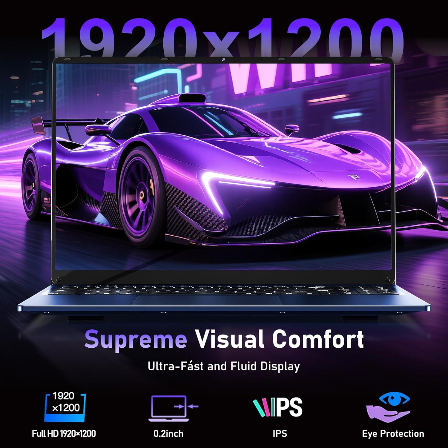 MITUNTUN Gaming Laptop Computer, 16 Inch Lap Top 2025 Win 11 Pro 16GB RAM 1TB SSD, N150 (Up to 3.6GHz), Backlit Keyboard, FHD 1920 * 1200 Screen, 6000mAh, WiFi 5 BT 4.2, UHD Graphics (1GHz), Blue 3 MITUNTUN Gaming Laptop Computer, 16 Inch Lap Top 2025 Win 11 Pro 16GB RAM 1TB SSD, N150 (Up to 3.6GHz), Backlit Keyboard, FHD 1920 * 1200 Screen, 6000mAh, WiFi 5 BT 4.2, UHD Graphics (1GHz), Blue - الصورة 3