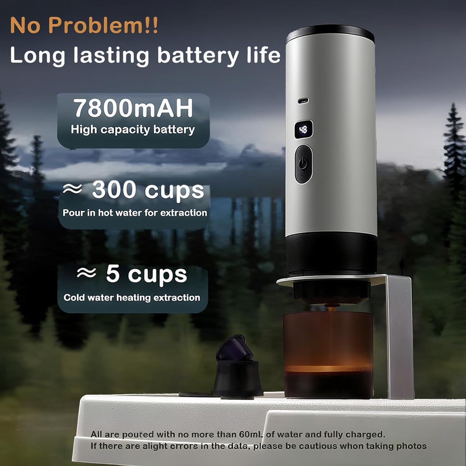EastChoix Portable Espresso Machine, High-Pressure Self-Heating Coffee Maker, 3-in-1 Wireless Design Compatible with Coffee Capsules & Ground Coffee, USB-C Charging, for Travel, Camping & Office Use 4 EastChoix Portable Espresso Machine, High-Pressure Self-Heating Coffee Maker, 3-in-1 Wireless Design Compatible with Coffee Capsules & Ground Coffee, USB-C Charging, for Travel, Camping & Office Use - الصورة 4