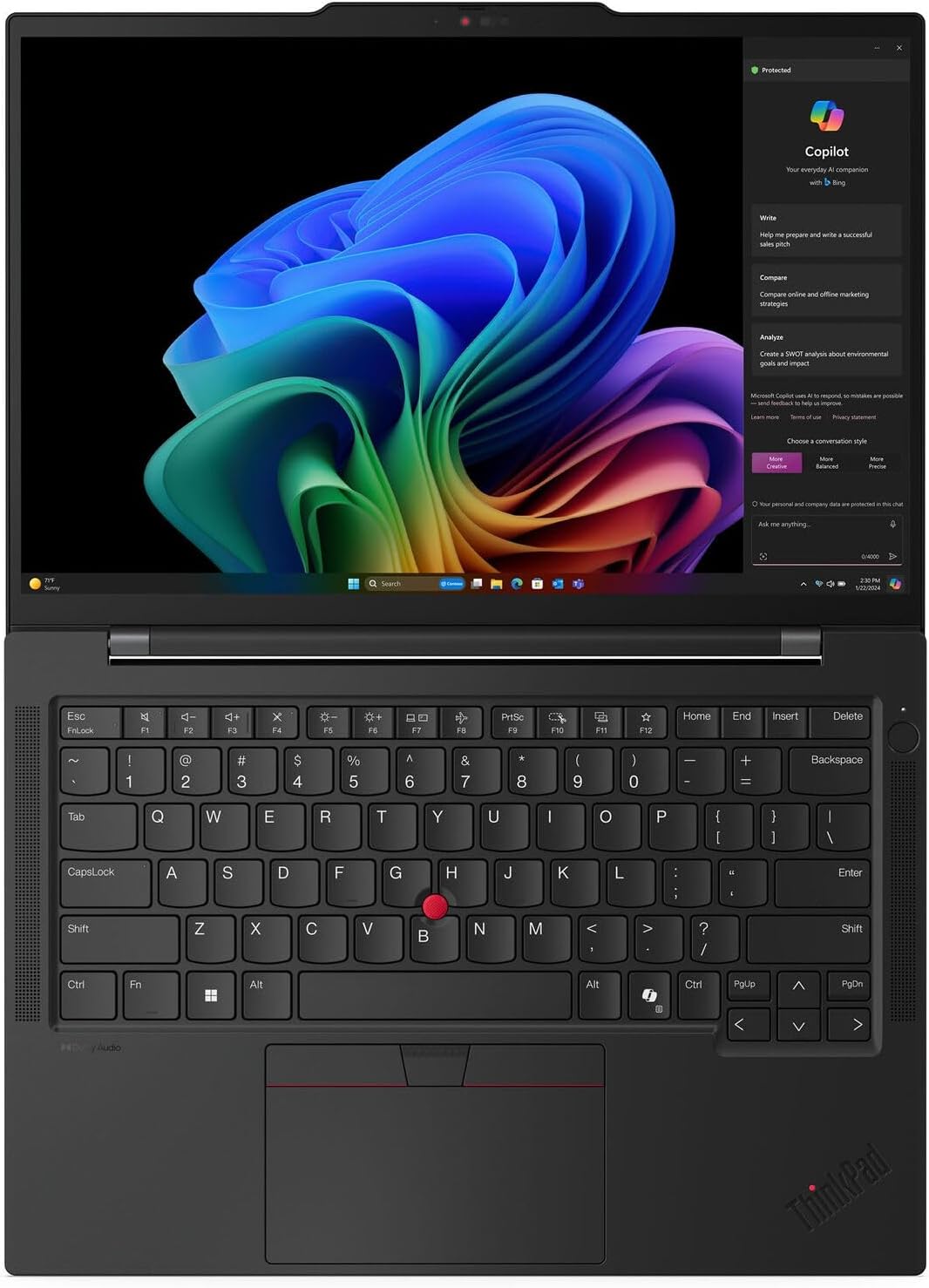 Lenovo ThinkPad T14s Gen 6 Ultraslim Copilot+ Laptop, Snapdragon X Elite X1E-78-100 Processor, 14" WUXGA (1920 x1200), IPS, Anti-Glare, 64GB DDR5, 2 TB SSD, Qualcomm Adreno GPU, Windows 11 - Black 4 Lenovo ThinkPad T14s Gen 6 Ultraslim Copilot+ Laptop, Snapdragon X Elite X1E-78-100 Processor, 14" WUXGA (1920 x1200), IPS, Anti-Glare, 64GB DDR5, 2 TB SSD, Qualcomm Adreno GPU, Windows 11 - Black - الصورة 4