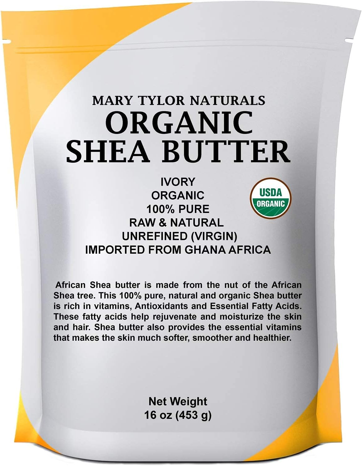 Mary Tylor Naturals Organic Shea butter 1 lb USDA Certified by 0 Raw, Unrefined, Ivory From Ghana Africa Amazing Skin Nourishment, Eczema, Stretch Marks and Body 5 Mary Tylor Naturals Organic Shea butter 1 lb USDA Certified by 0 Raw, Unrefined, Ivory From Ghana Africa Amazing Skin Nourishment, Eczema, Stretch Marks and Body - الصورة 5