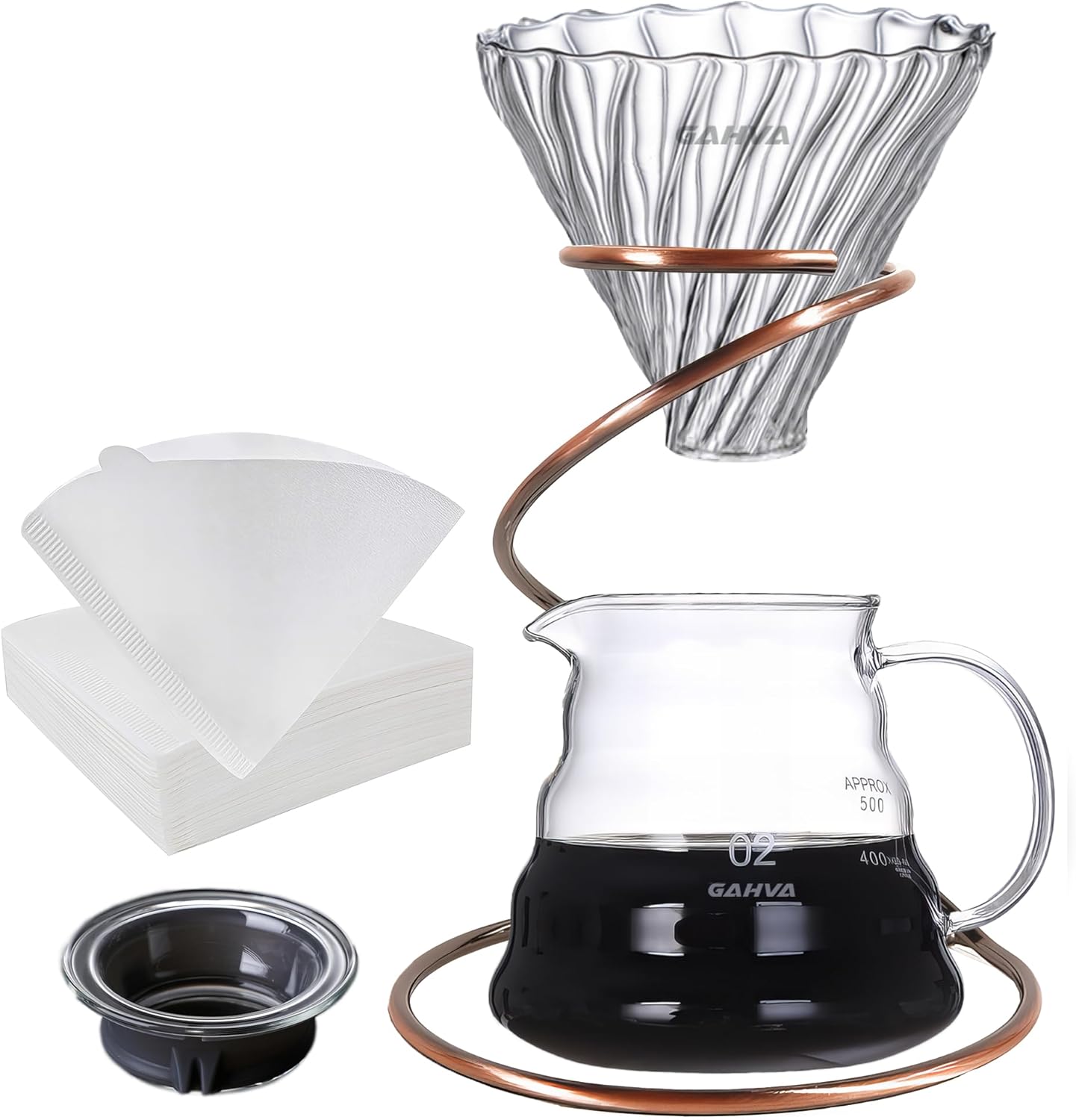 GAHVA V60 02 Coffee Set Drip Coffee Maker Funnel Coffee Holder with Filters 1 GAHVA V60 02 Coffee Set Drip Coffee Maker Funnel Coffee Holder with Filters
