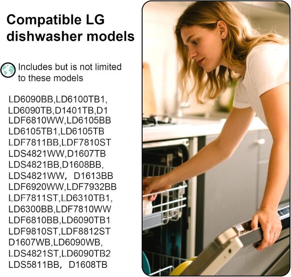 ⁦2pcs Dishwasher Door Hinge Cable for LG Dishwasher, 29.5 cm Replacement Parts Replaces 4933DD3001B 4933DD3001A for LG Dishwasher LDF6920ST LDF7774ST LDF7551ST PS3524406⁩ - الصورة ⁦3⁩