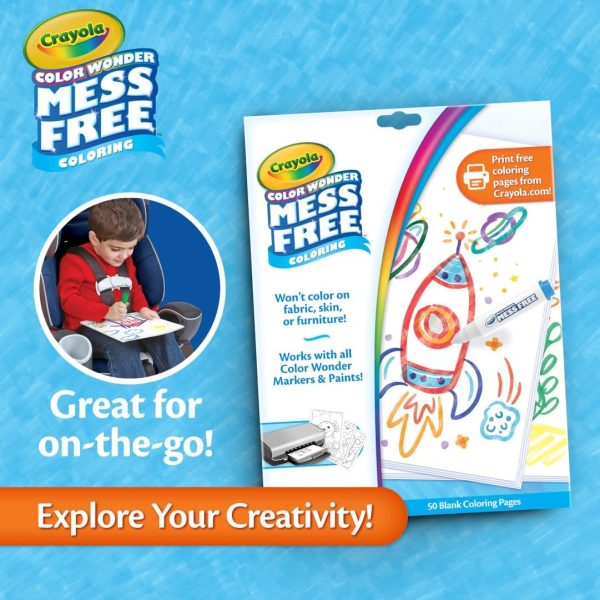 ⁦Crayola Color Wonder Mess Free Coloring, Blank Coloring Pages, 50 Count, Printable Page Refill Set⁩ - الصورة ⁦5⁩