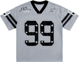 Yimoon Mens Jersey Shirts Oversized Number Graphic Tees Short Sleeve Mesh Tshirts Vintage 90s Y2k Streetwear Tops