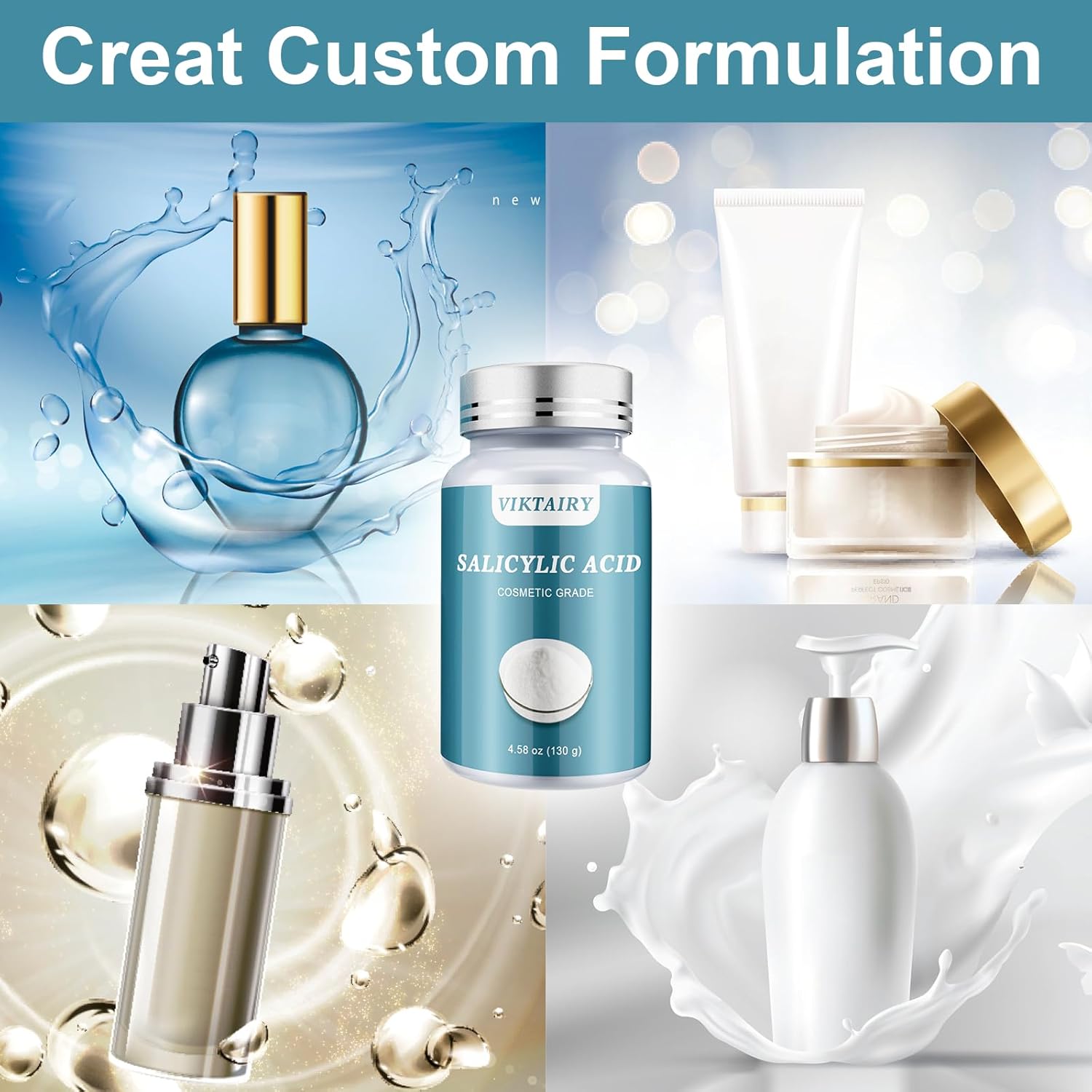 Viktairy 1 LB Salicylic Acid Powder Cosmetic Grade, Pure Original Ingredients for skin with no Additives, BHA Exfoliant for DIY Cleanser, Toner, Shampoo, Body Wash, Lotion 7 Viktairy 1 LB Salicylic Acid Powder Cosmetic Grade, Pure Original Ingredients for skin with no Additives, BHA Exfoliant for DIY Cleanser, Toner, Shampoo, Body Wash, Lotion - الصورة 7