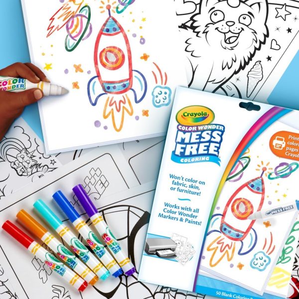 ⁦Crayola Color Wonder Mess Free Coloring, Blank Coloring Pages, 50 Count, Printable Page Refill Set⁩ - الصورة ⁦6⁩